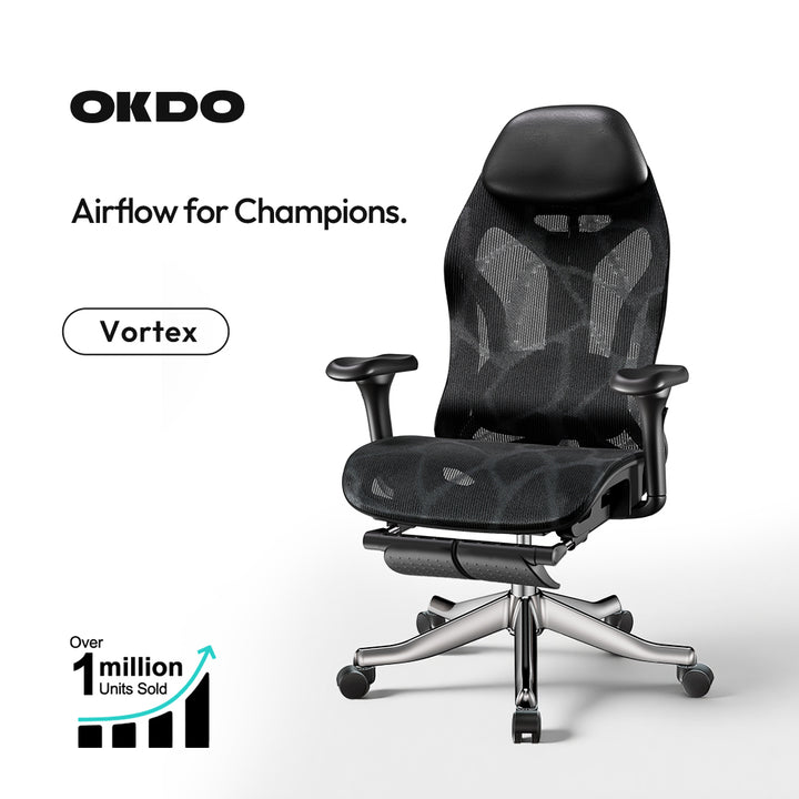 OKDO Vortex Ergonomic Chair with FlexDragon Adaptive Mesh – product view