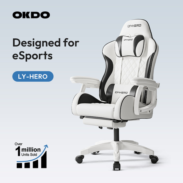 OKDO LY-HERO Ergonomic Gaming Chair with 135° Recline – product view