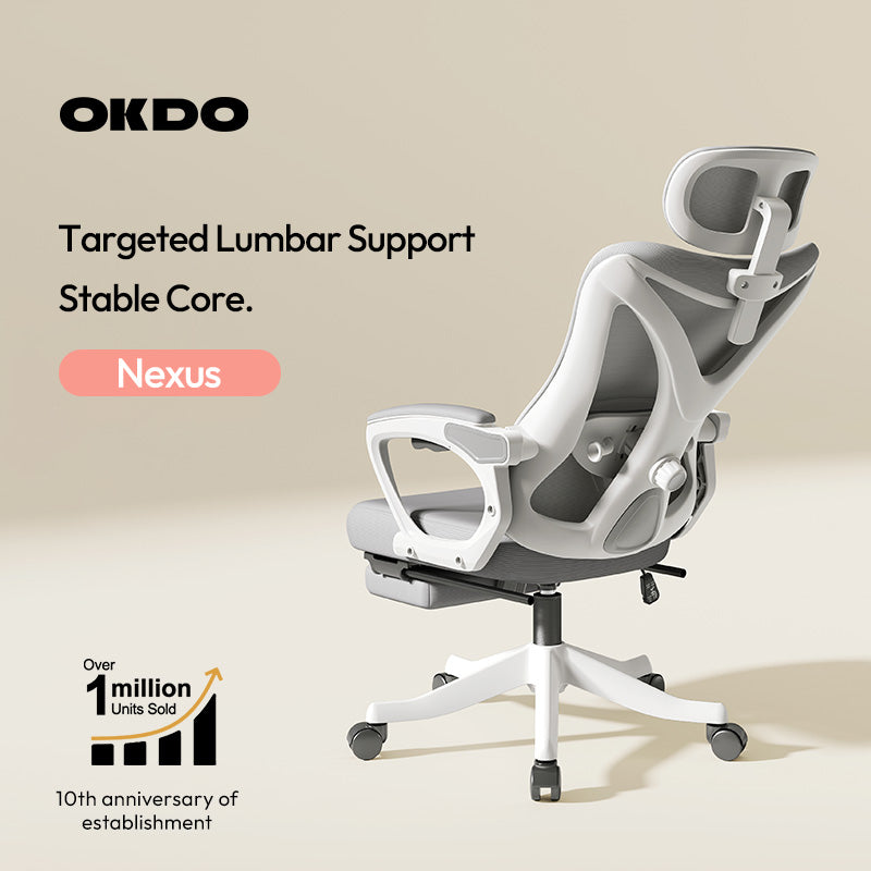 OKDO NEXUS Plus Ergonomic Office Chair with Adjustable Lumbar Support – product view