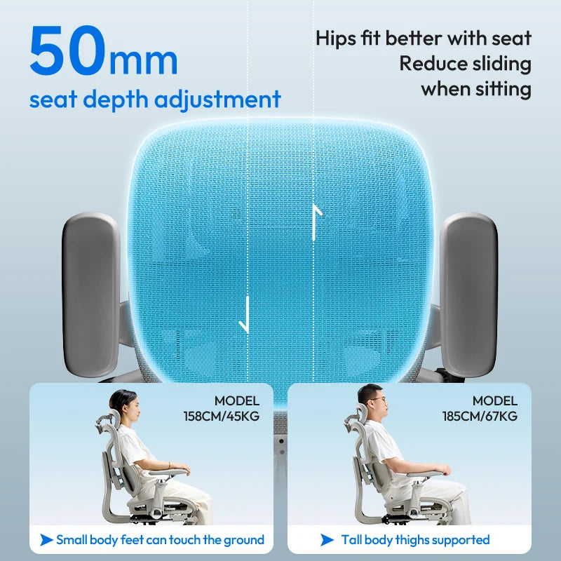 Set the seat depth around your legs